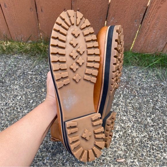 Madewell Ivy Chelsea Pull On Boot Genuine Bison Leather - Cognac Brown Size 10 - Picture 8 of 10